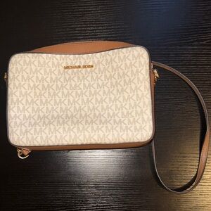 Michael Kors Tan and Cream Crossbody Bag